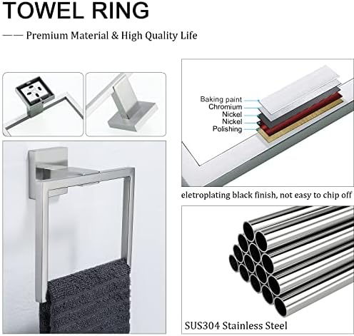 Luxury Bath Towel Holder Square Design Stainless Steel