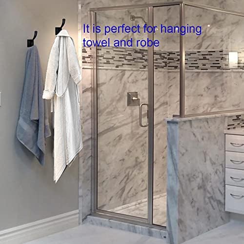 UNHINT Black Wall Towel Holders Pack of 4