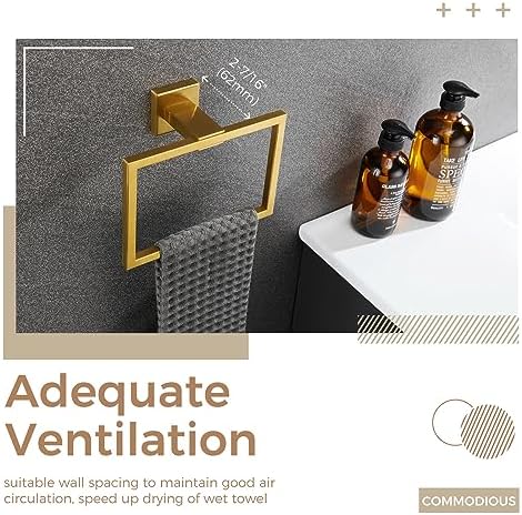 Stylish Stainless Steel Towel Holder - Exclusive Gold Design for Bathroom Kitchen Bedroom