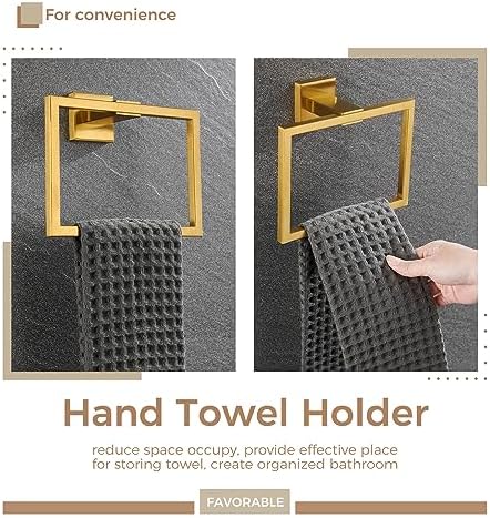 Stylish Stainless Steel Towel Holder - Exclusive Gold Design for Bathroom Kitchen Bedroom