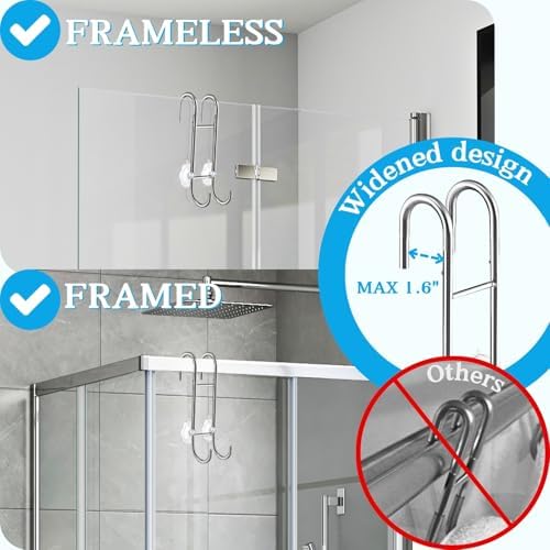 Adjustable Towel Hook for Framed Frameless Doors