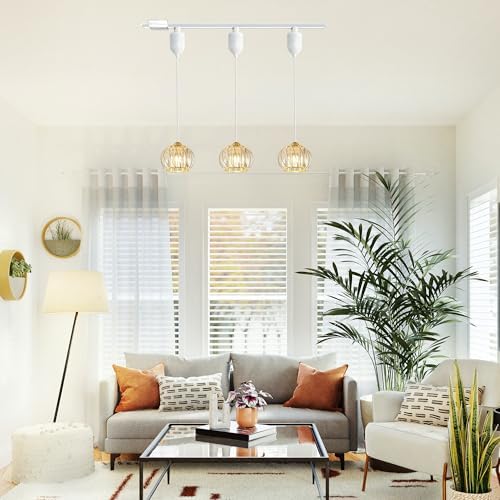 Modern Track Lighting Pendant with Crystal Shade for Curatorial Spaces