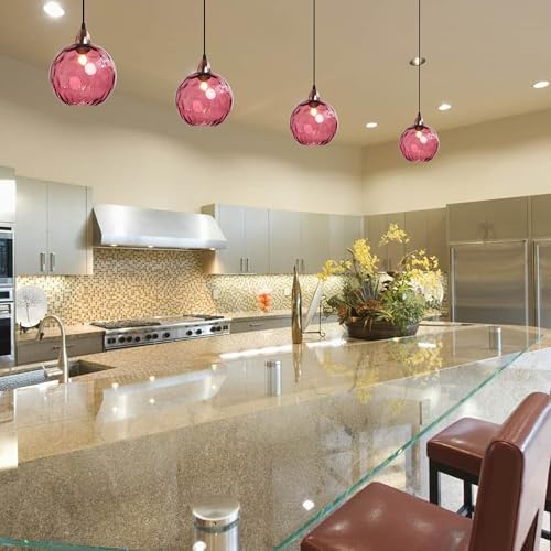 Modern Dimmable Pendant Light with Glass Shade for Kitchen Island