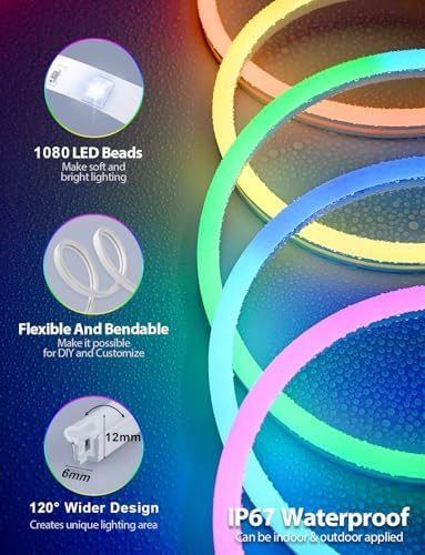 RGB LED Rope Lights with Remote Control 328ft IP65 Waterproof