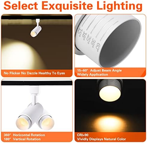 ELEGLO 12W 4-Pack Track Lighting Heads