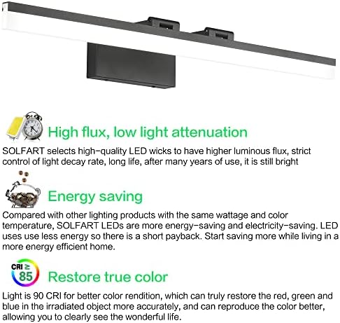 SOLFART Black Modern Bathroom Lights
