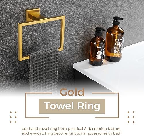 Stylish Stainless Steel Towel Holder - Exclusive Gold Design for Bathroom Kitchen Bedroom