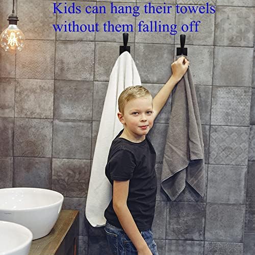 UNHINT Black Wall Towel Holders Pack of 4