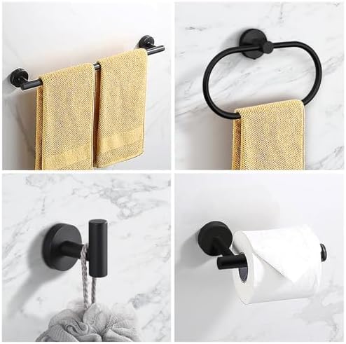 7 PCS Matte Black Stainless Steel Bathroom Hardware Set 1