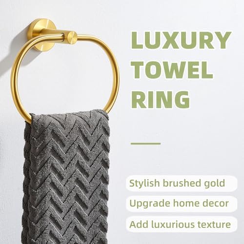 Stainless Steel Swivel Towel Holder with Brushed Gold Durable Bathroom Accessories