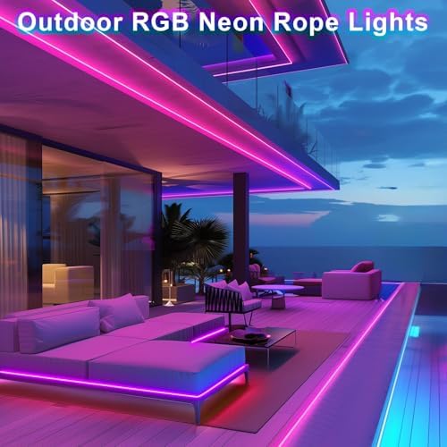 RGB LED Rope Lights with Remote Control 328ft IP65 Waterproof