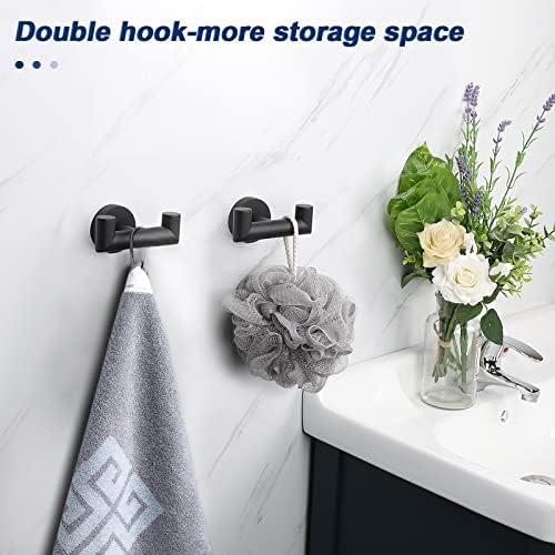 NearMoon Double Towel Hook Heavy Duty Rustproof
