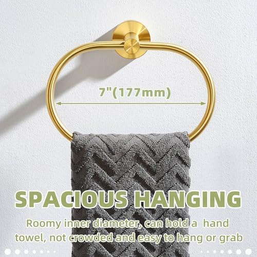 Stainless Steel Swivel Towel Holder with Brushed Gold Durable Bathroom Accessories