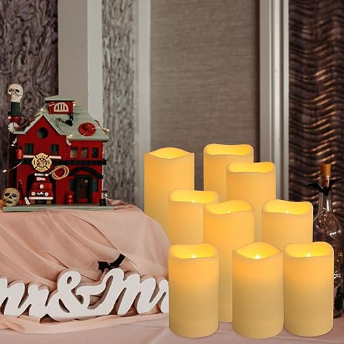 Flameless Pillars with 4 Remote Controllers 24 Realistic Candles
