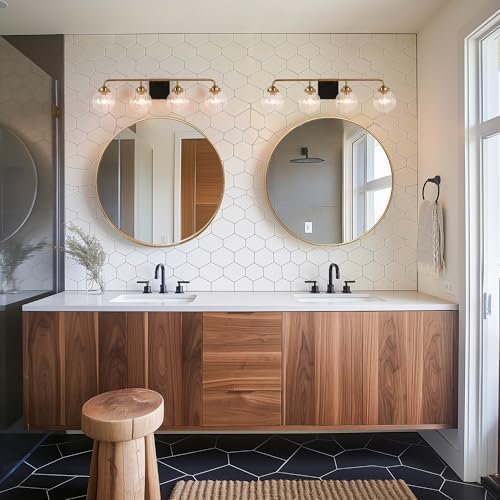 KSANA Radiant 28 Vanity Light with Black Gold Finish