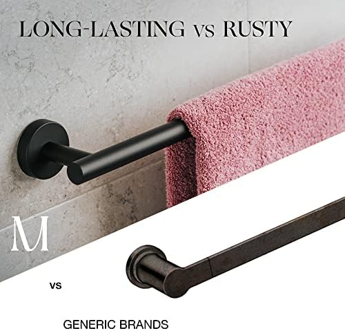 Marmolux Acc Matte Black Towel Bar 24 Inch 1