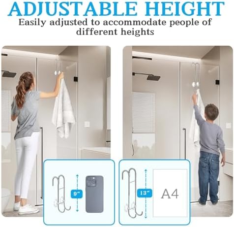 Adjustable Towel Hook for Framed Frameless Doors