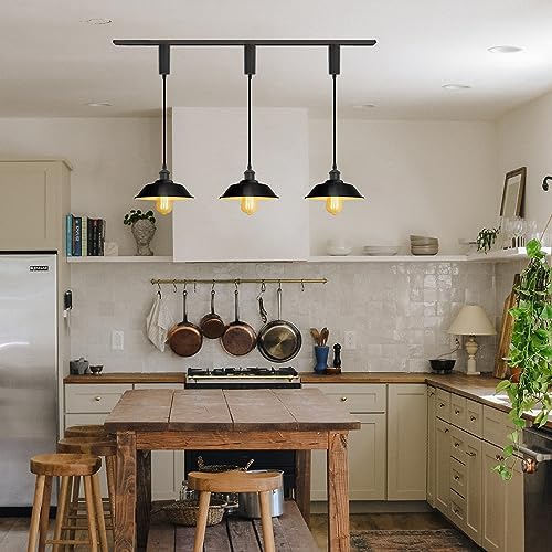 SKIVTGLAMP Retractable Circular Track Pendant Matte Black