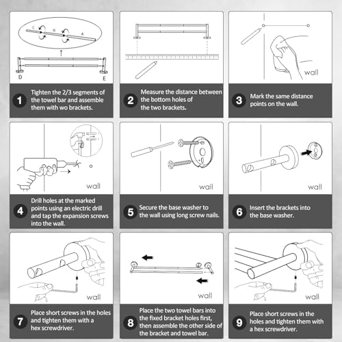 Sturdy 24-Inch Double Towel Bar for Bathroom