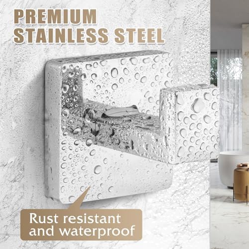 4-Piece Heavy Duty Polished Chrome Towel Robe Hooks