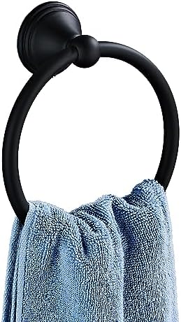 Matte Black Stainless Steel Towel Ring Bathroom Organizer Heavy Duty Storage Solution