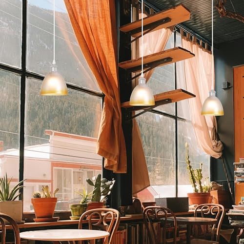 Adjustable H-Type Pendants with Frosted Glass