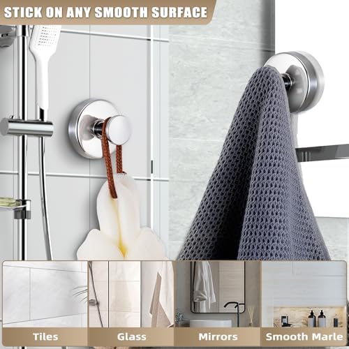 Sleek Suction Cup Hooks for Bathroom Kitchen Use