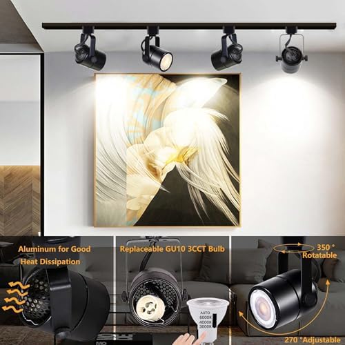 Adjustable LED Track Lighting -Replaceable GU10 Bulbs