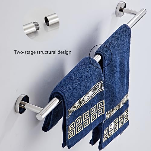 Chrome Bathroom Hardware Set 5 Piece w Towel Racks