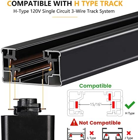 VANoopee 10W Dimmable LED Track Lighting Heads 3000K 800lm Black for Ceilings