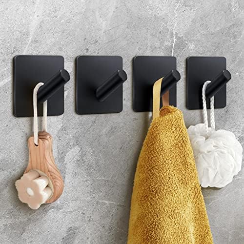 Bath Towel Hook Set - Heavy Duty Wall Hooks for Bathroom Kitchen Bedroom