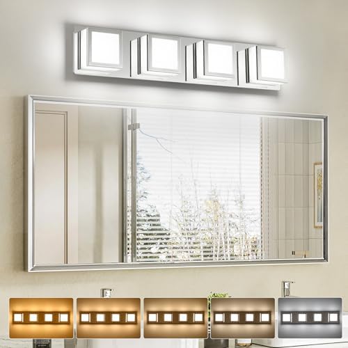 5-CCT Dimmable Chrome Vanity Light for Bathroom