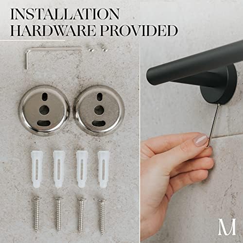 Marmolux Acc Matte Black Towel Bar 24 Inch 1