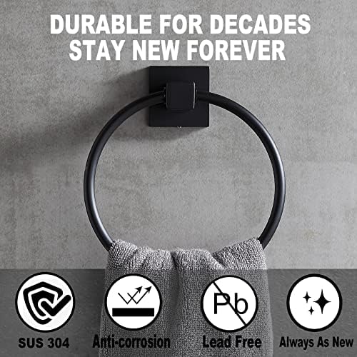 High-Quality Sus 304 Stainless Steel Hand Towel Holder Black