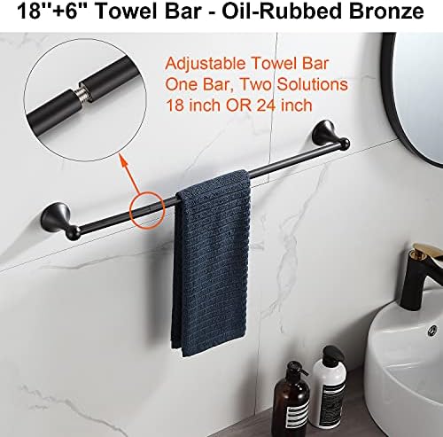 Adjustable Towel Bar Set - Oil-Rubbed Bronze 4-Piece