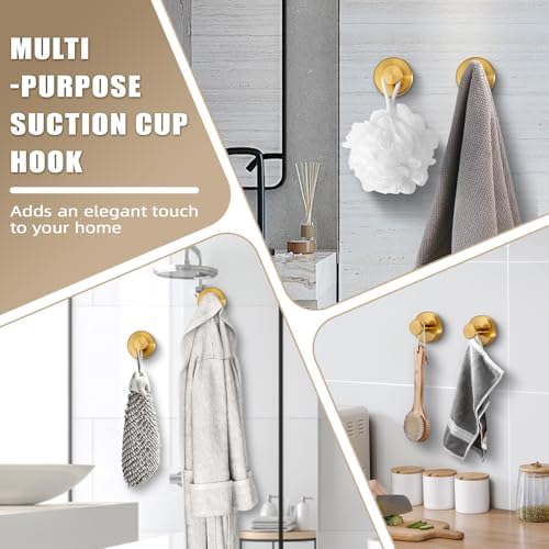 No Drill Suction Cup Hooks for Bathroom Kitchen Surfaces