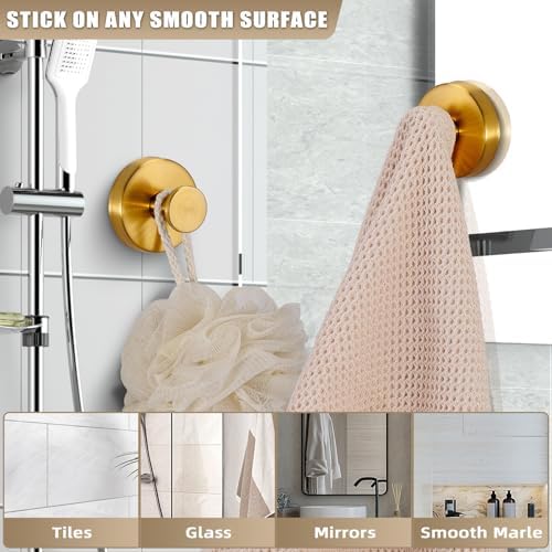 No Drill Suction Cup Hooks for Bathroom Kitchen Surfaces