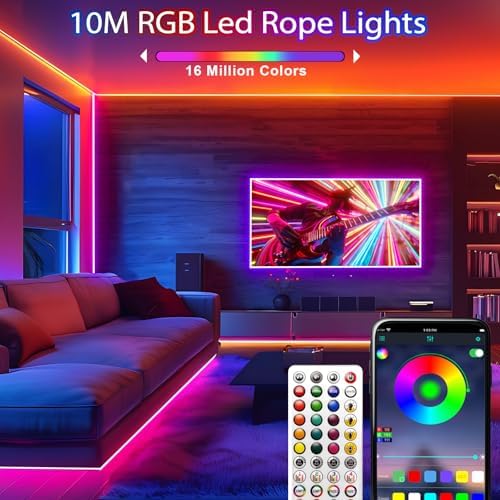 RGB LED Rope Lights with Remote Control 328ft IP65 Waterproof
