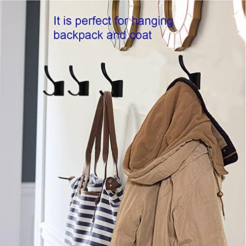 UNHINT Black Wall Towel Holders Pack of 4