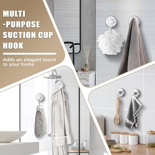 Sleek Suction Cup Hooks for Bathroom Kitchen Use
